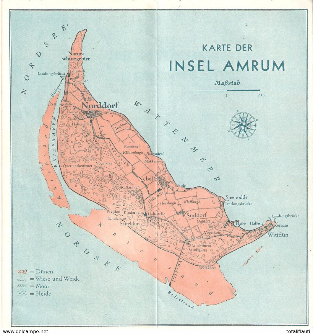 Nordseebad NORDDORF Auf Der Insel AMRUM 1938 Reiseprospekt Der Kurverwaltung - Baja Sajonía