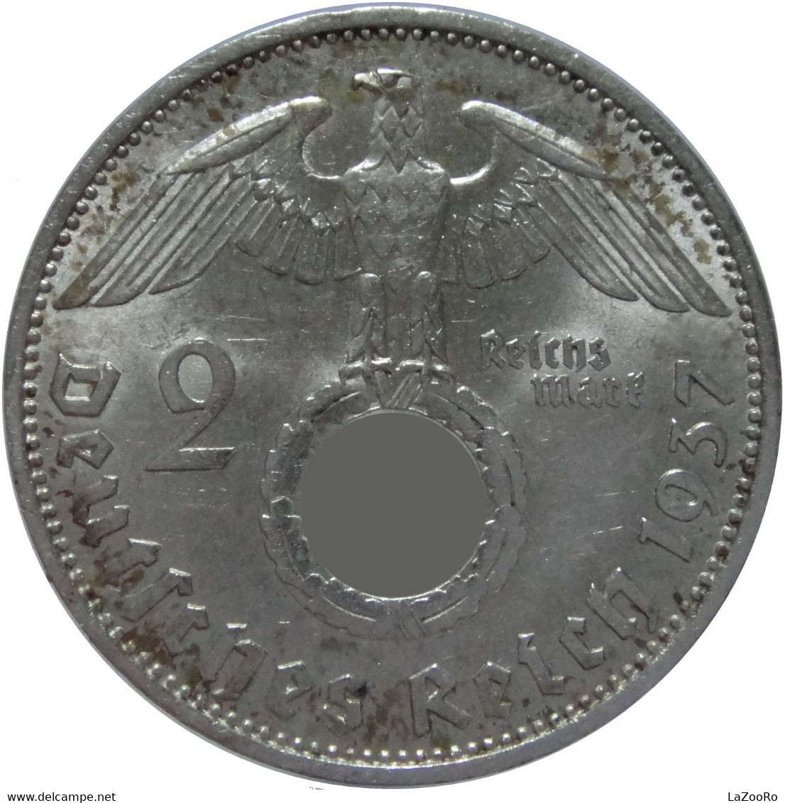 LaZooRo: Germany 2 Mark 1937 A UNC - Silver - 2 Reichsmark