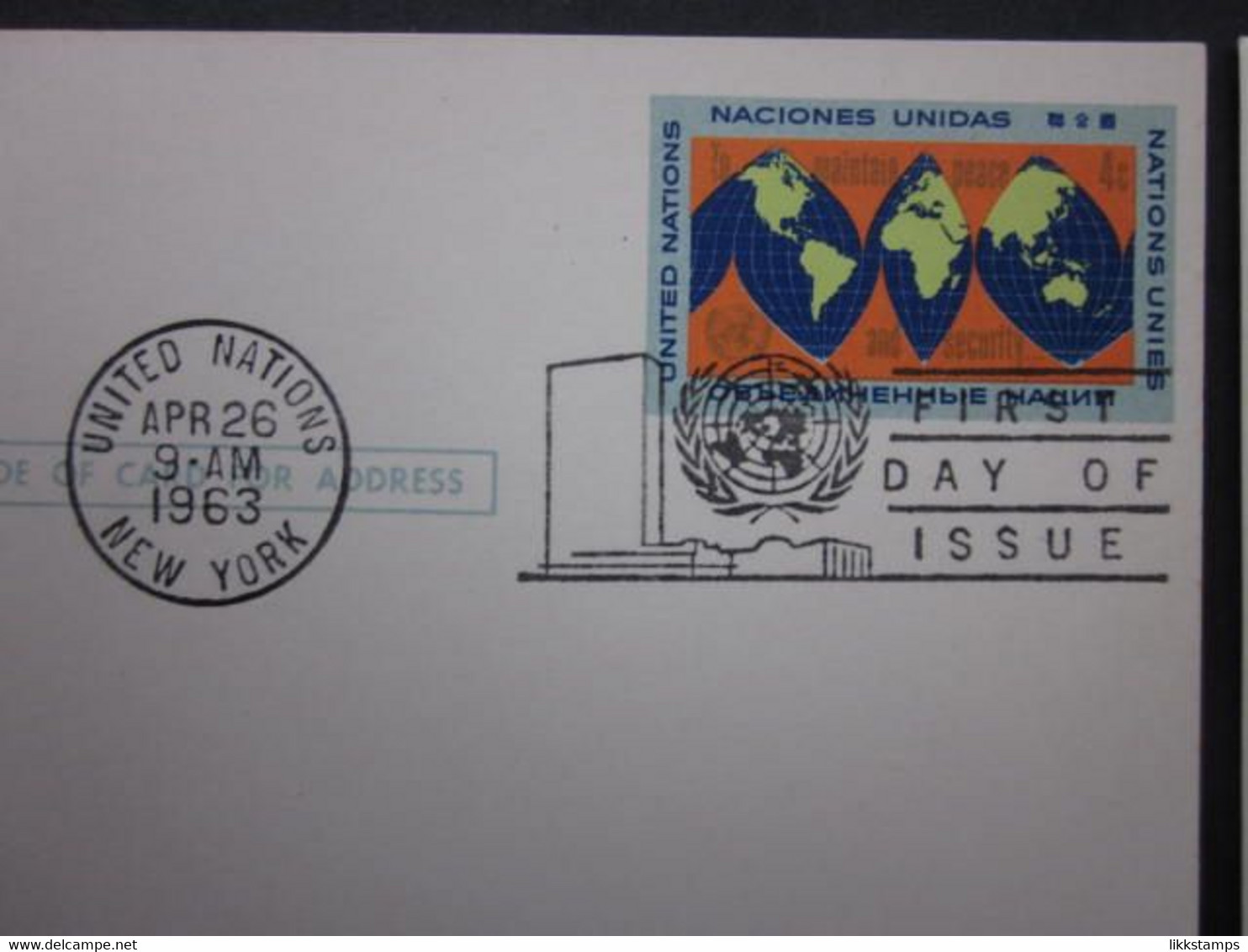 A GROUP OF SEVEN 1960's UNITED NATIONS POSTAL CARDS WITH FIRST DAY OF ISSUE POSTMARKS. ( 02227 ) - Cartas & Documentos