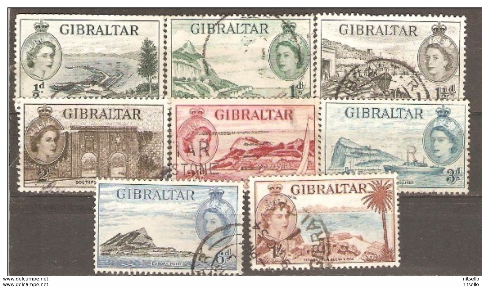 LOTE 1992    ///   (C120) GIBRALTAR 1953   SG 145/154 - Gibilterra