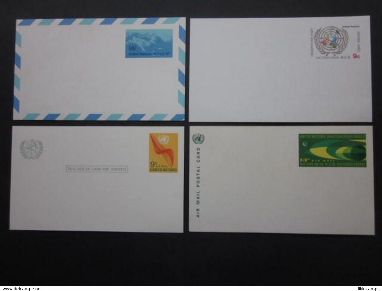 A GROUP OF FOUR 1970's UNITED NATIONS UNUSED POSTAL CARDS. ( 02230 ) - Briefe U. Dokumente