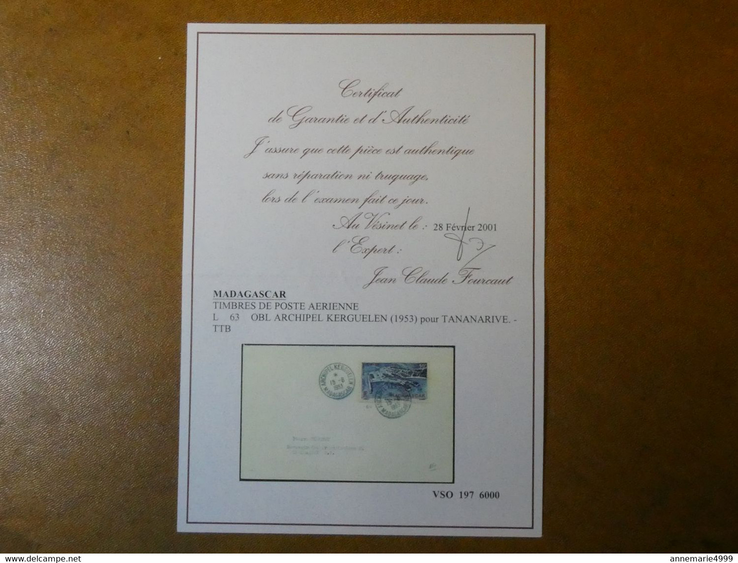 TAAF - MADAGASCAR Archipel Kerguelen  1953 Avec Certificat Voir Scans - ...-1955 Prephilately