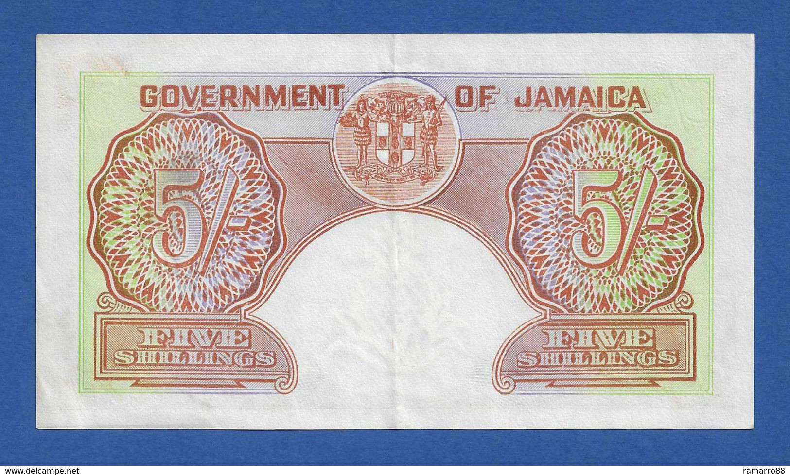 Jamaica 5 Shillings 1957 - King George VI - Pick # 37b Rare - AXF - Jamaica