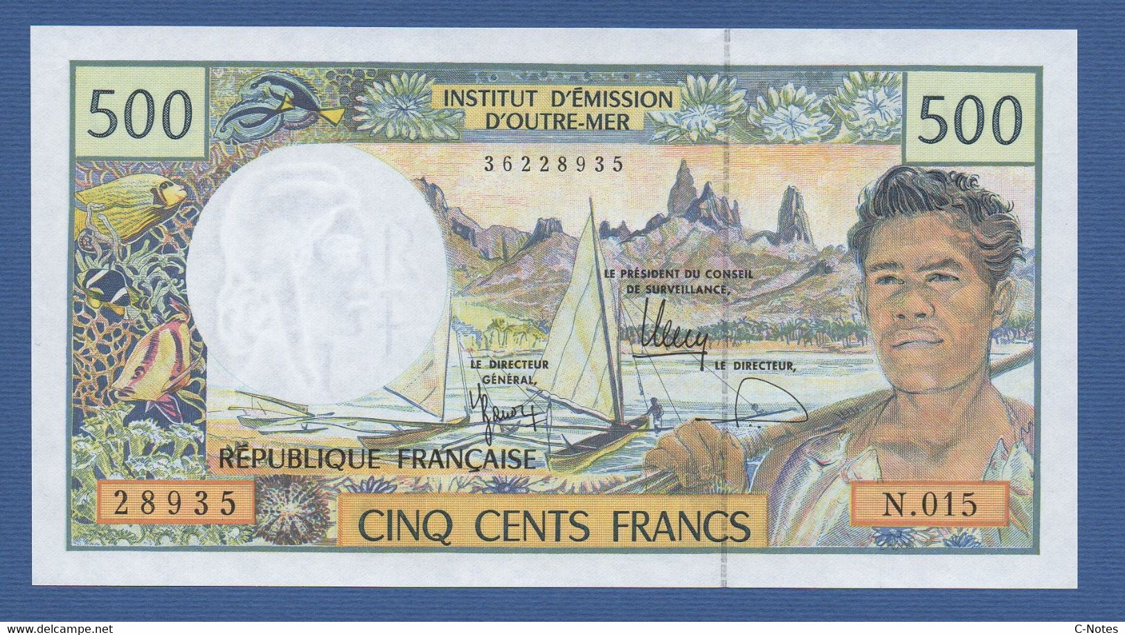 FRENCH PACIFIC TERRITORIES - P.1g – 500 Francs ND (1990-2012)  UNC Serie N.015 28935 - Frans Pacific Gebieden (1992-...)