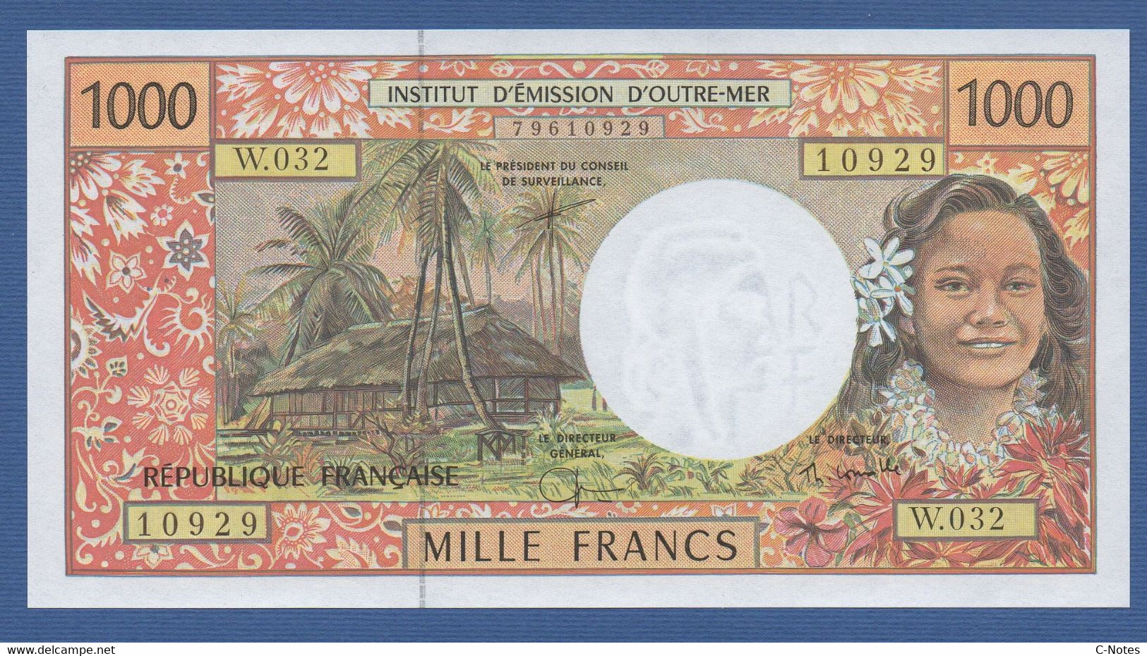 FRENCH PACIFIC TERRITORIES - P.2h – 1.000 Francs ND (1992-2013)  UNC Serie W.032 10929 - French Pacific Territories (1992-...)