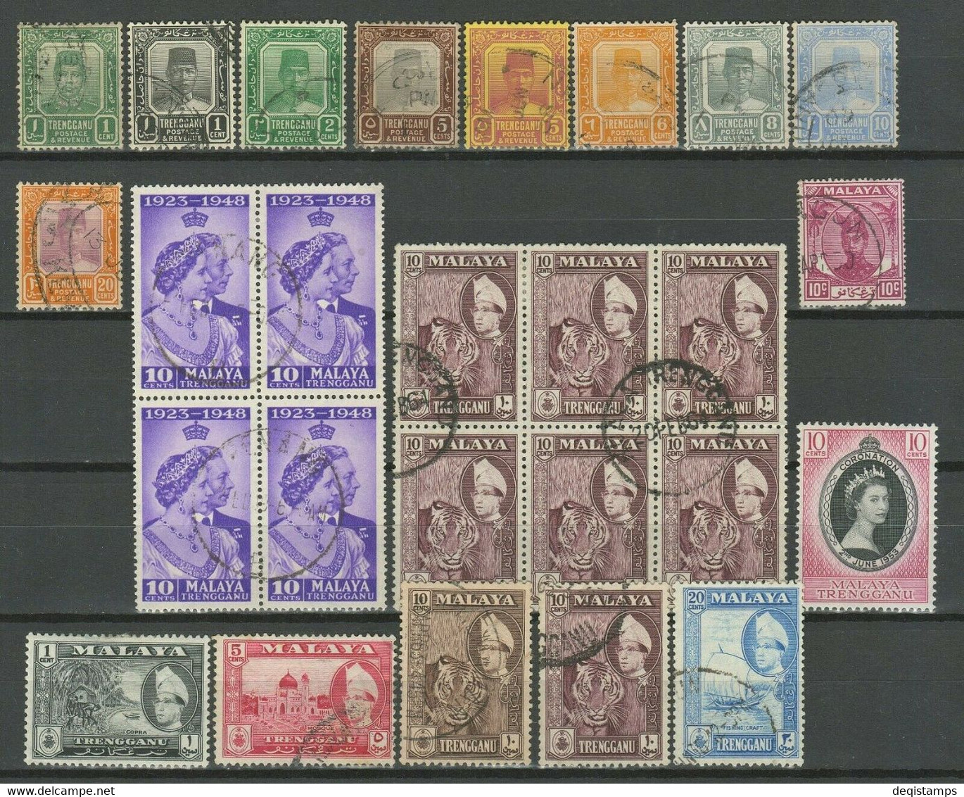 Malaya Trengganu 1921-60 MH / Used Stamps - Trengganu