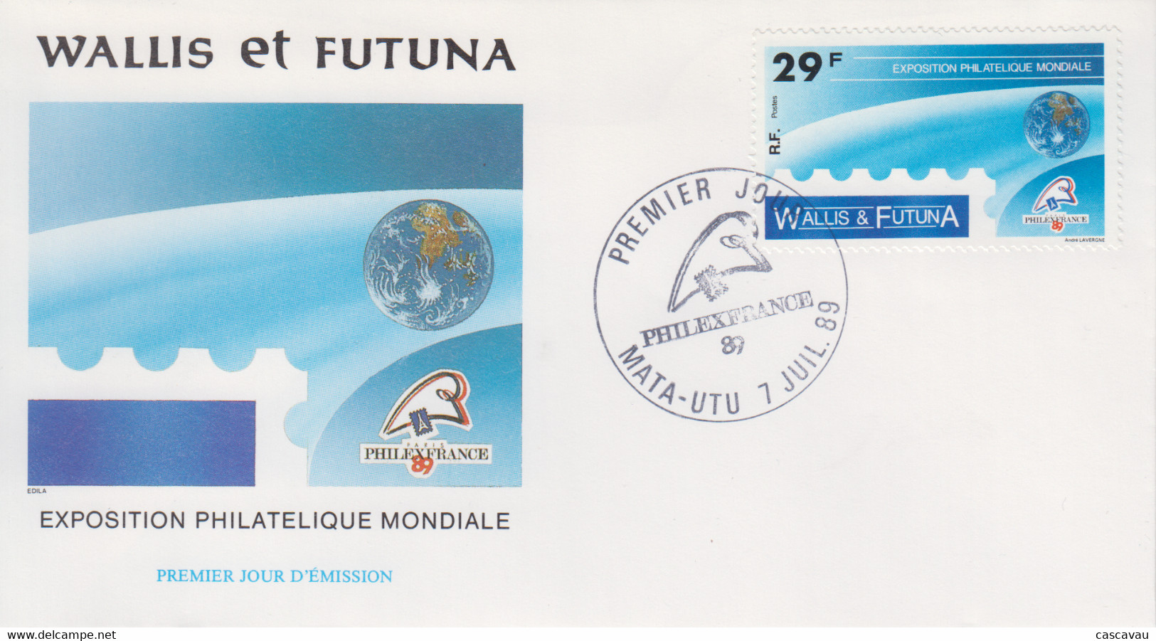 Enveloppe  FDC  1er  Jour    WALLIS  ET  FUTUNA     Exposition  Philatélique   PHILEXFRANCE    1989 - FDC