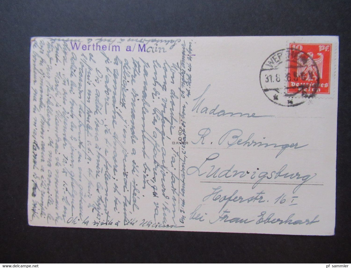 DR 1926 Echtfoto AK Werthrim Panorama Stempel L1 Wertheim A/ M - Wertheim