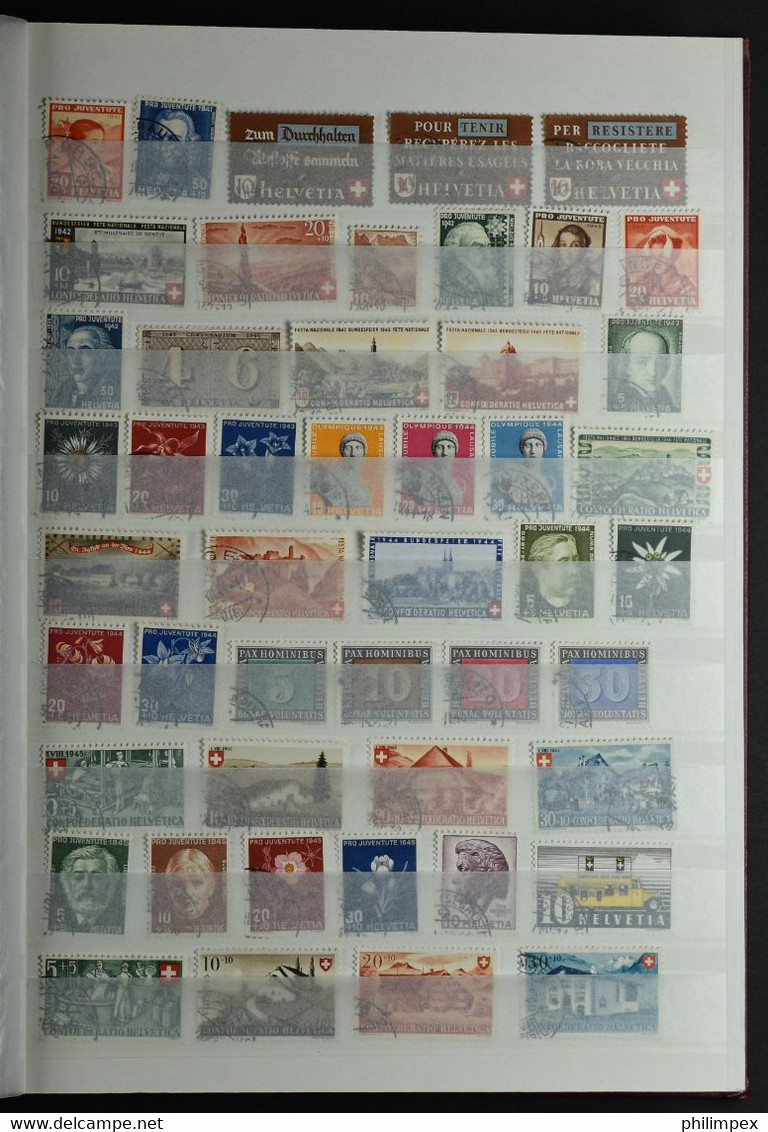 SWITZERLAND, COLLECTION ABOUT 1870 DIFFERENT STAMPS IN STOCKBOOK! - Collections