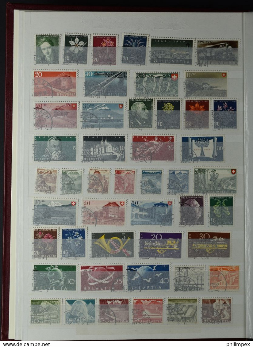 SWITZERLAND, COLLECTION ABOUT 1870 DIFFERENT STAMPS IN STOCKBOOK! - Collections