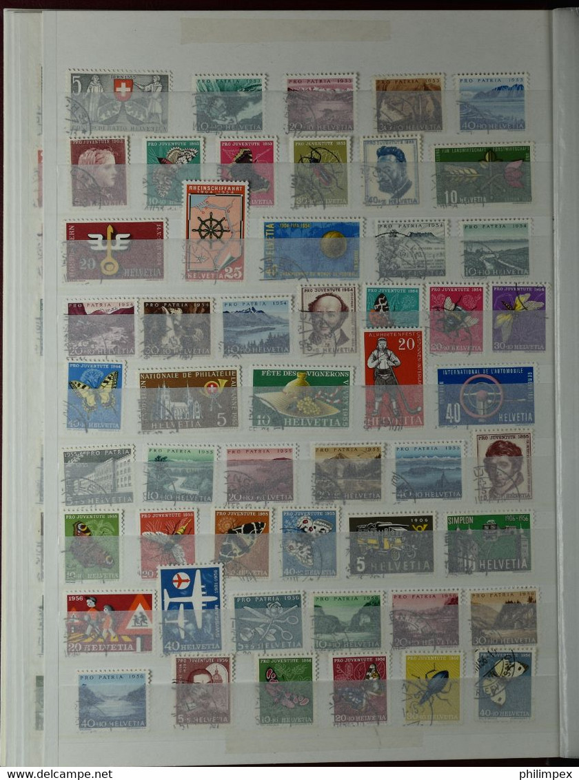 SWITZERLAND, COLLECTION ABOUT 1870 DIFFERENT STAMPS IN STOCKBOOK!