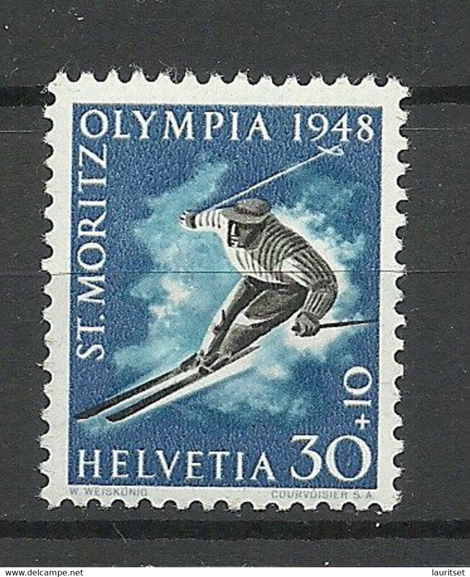 SCHWEIZ Switzerland 1948 Michel 495 MNH St. Moritz Olympic Games Olympische Spiele - Winter 1948: St. Moritz