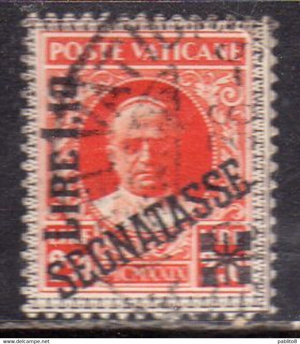 VATICANO VATIKAN VATICAN 1931 SEGNATASSE TAXES DUE TASSE CONCILIAZIONE SOPRASTAMPATO LIRE 1,10 SU 2,50 USATO USED - Portomarken