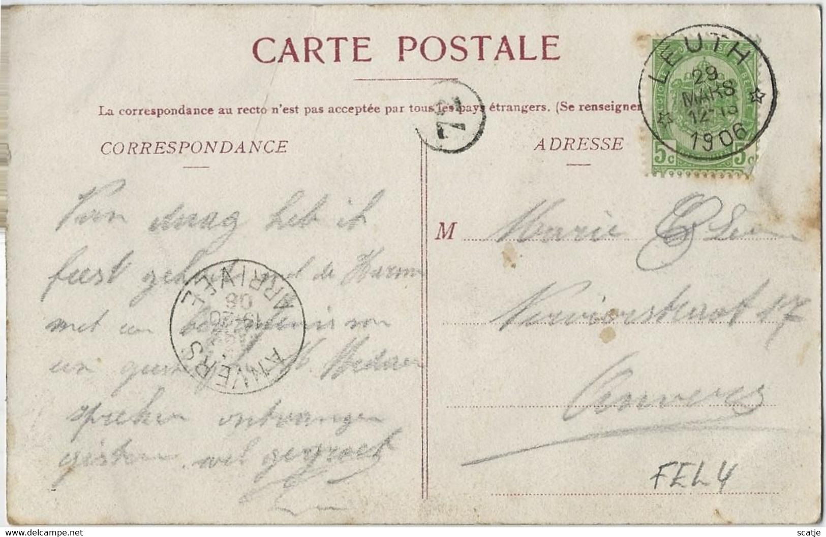 Lanklaer.  -   9.  De Losplaats Van Het Kanaal Te Lanaeken.  -   1906   RELAIS STEMPEL:   Leuth - Dilsen-Stokkem