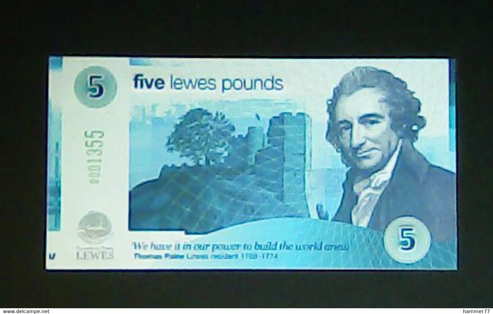 United Kingdom England 2009: Lewes 5 Pounds Unc - 5 Pond