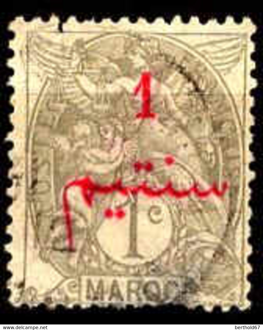 Maroc (Bur.Fr) Poste Obl Yv:25 Mi:25 Type Blanc (cachet Rond) Aminci - Used Stamps