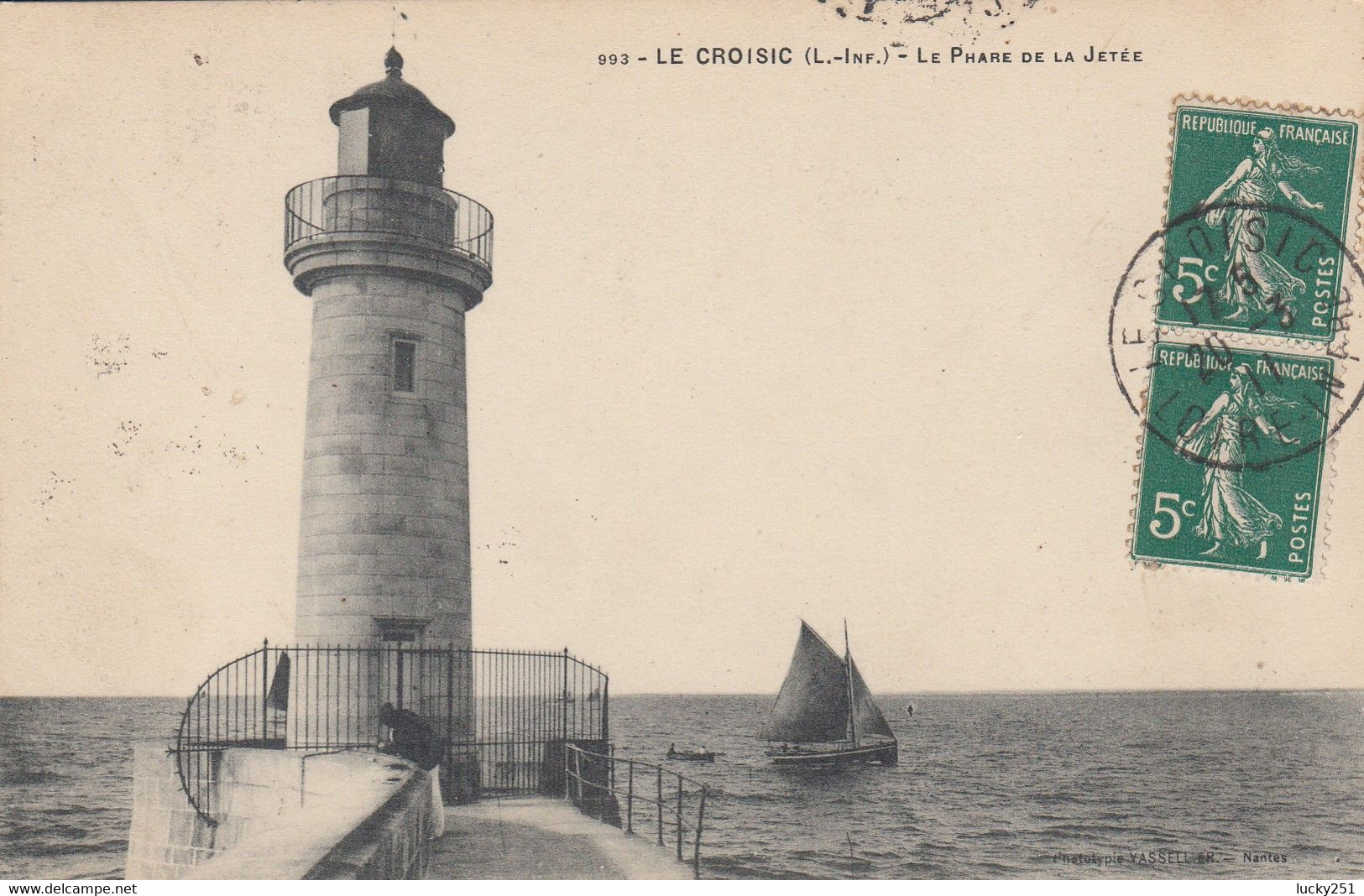 France - Phare - Le Croisic -  Le Phare De La Jetée, - Circulée  20/03/1911 - Leuchttürme