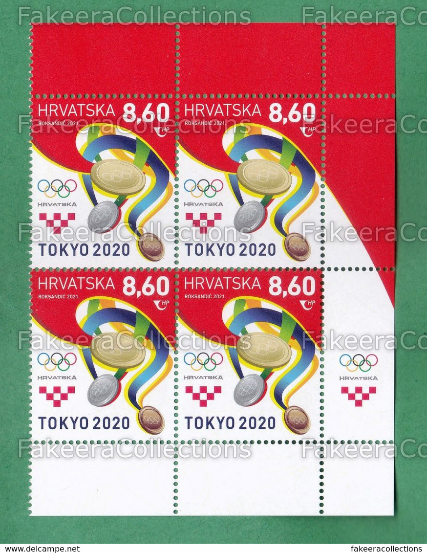 2021 CROATIA Kroatien Croatie Croacia Hrvatska - OLYMPIC GAMES 2020 TOKYO 1v MNH ** Block - Medals - As Scan - Eté 2020 : Tokyo