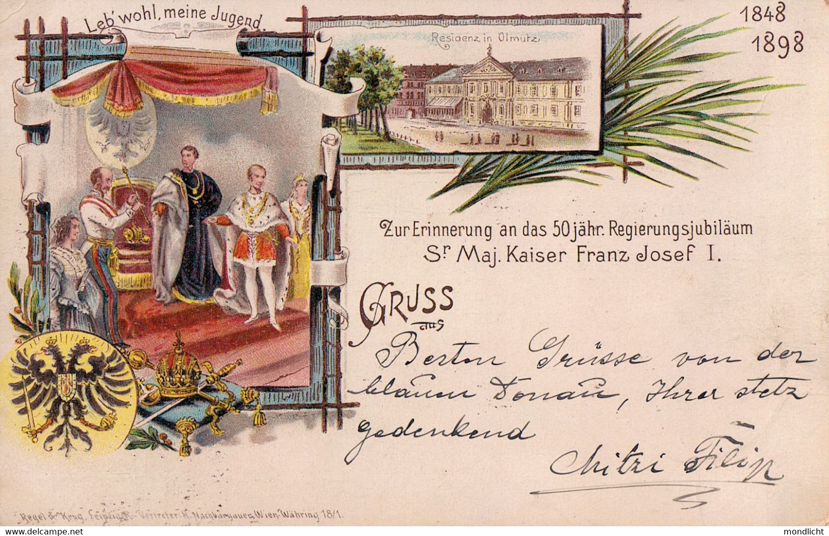 Zur Erinnerung An Das 50jährige Regierungsjubiläum Seiner Majestät Kaiser Franz Josef I., 1848-1898. (Franz-Joseph). - Case Reali