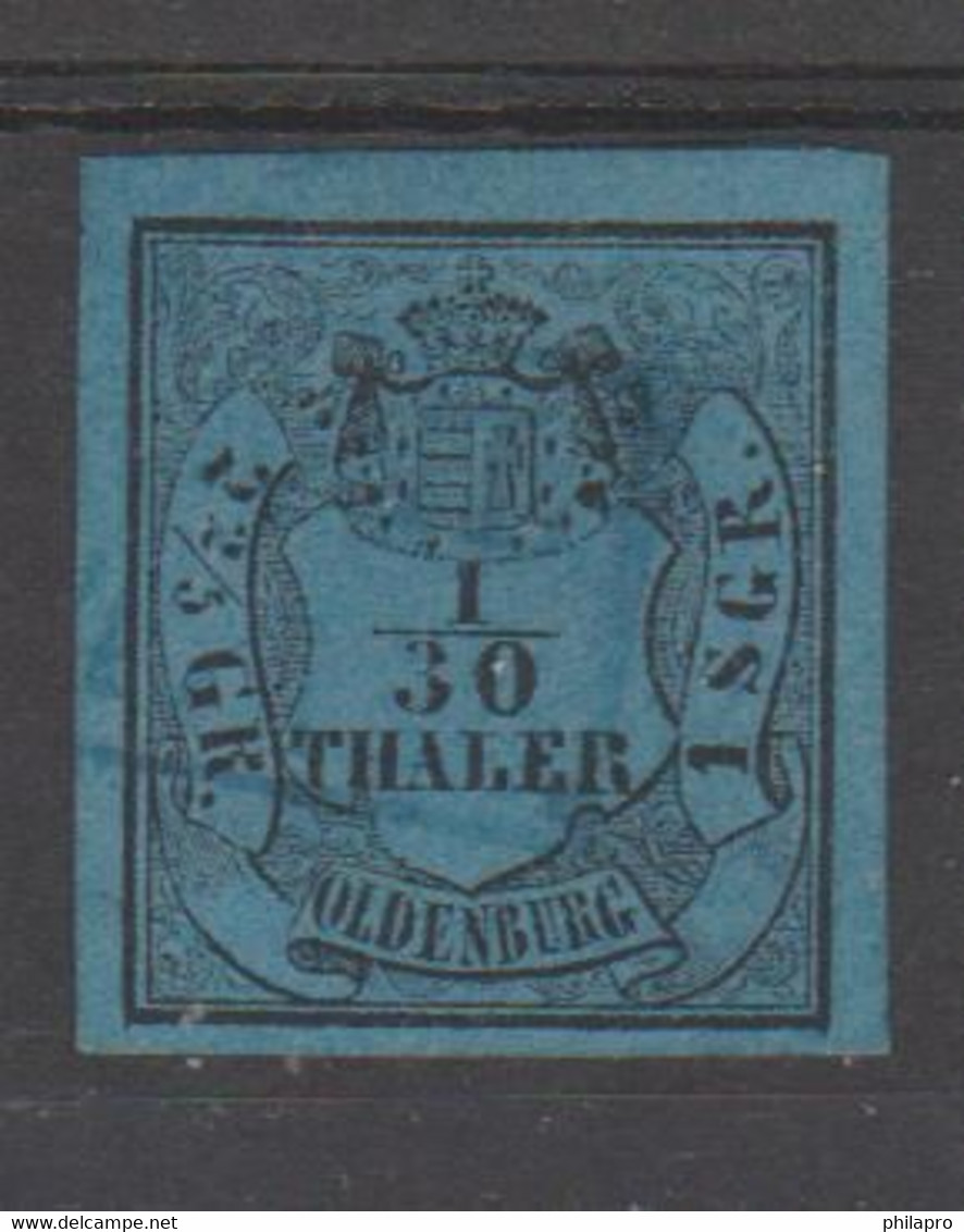 ALLEMAGNE  GERMANY  OLDENBOURG  1852/1855  ARMOIRIES Yvert N°2  Used  Réf  Q657 A - Oldenburg