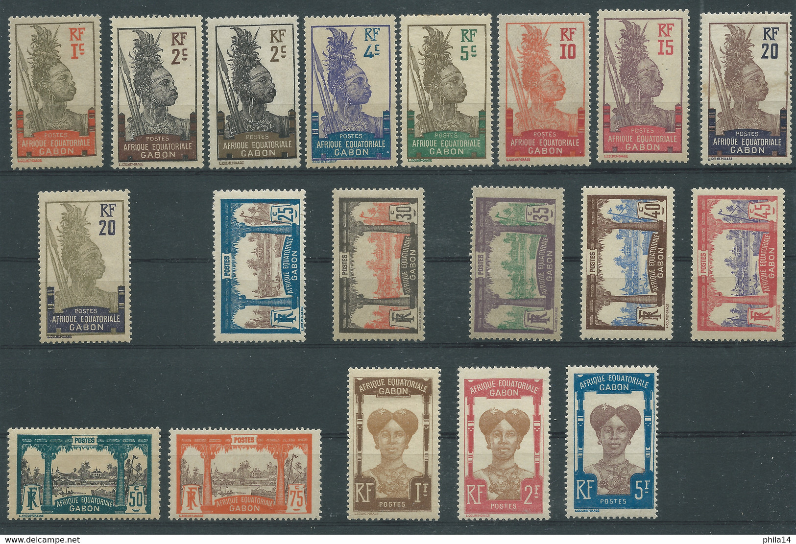 SP LOT DE 19 TIMBRES GABON / NEUFS OU OBLITERES / TRACES OU CHARNIERES - Gebraucht