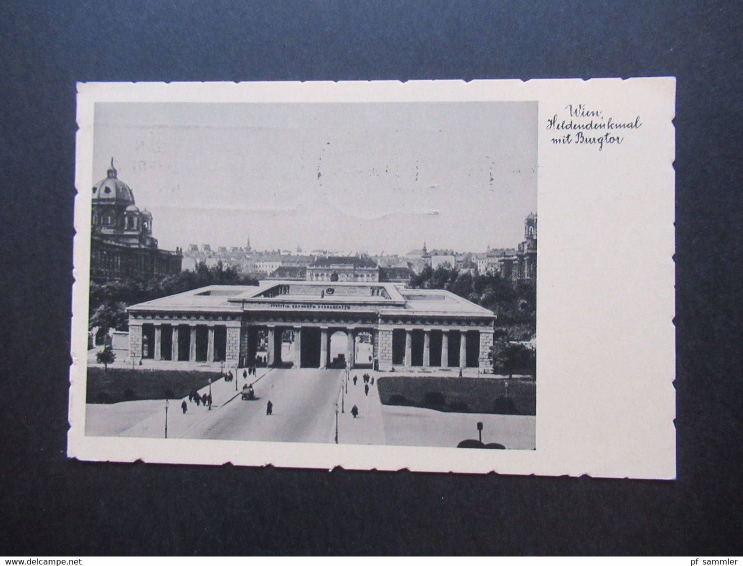 Echtfoto AK Österreich 1936 Wien Heldendenkmal Mit Burgtor Auslandskarte In Die Schweiz Stempel Mutterschutzwerk - Wien Mitte