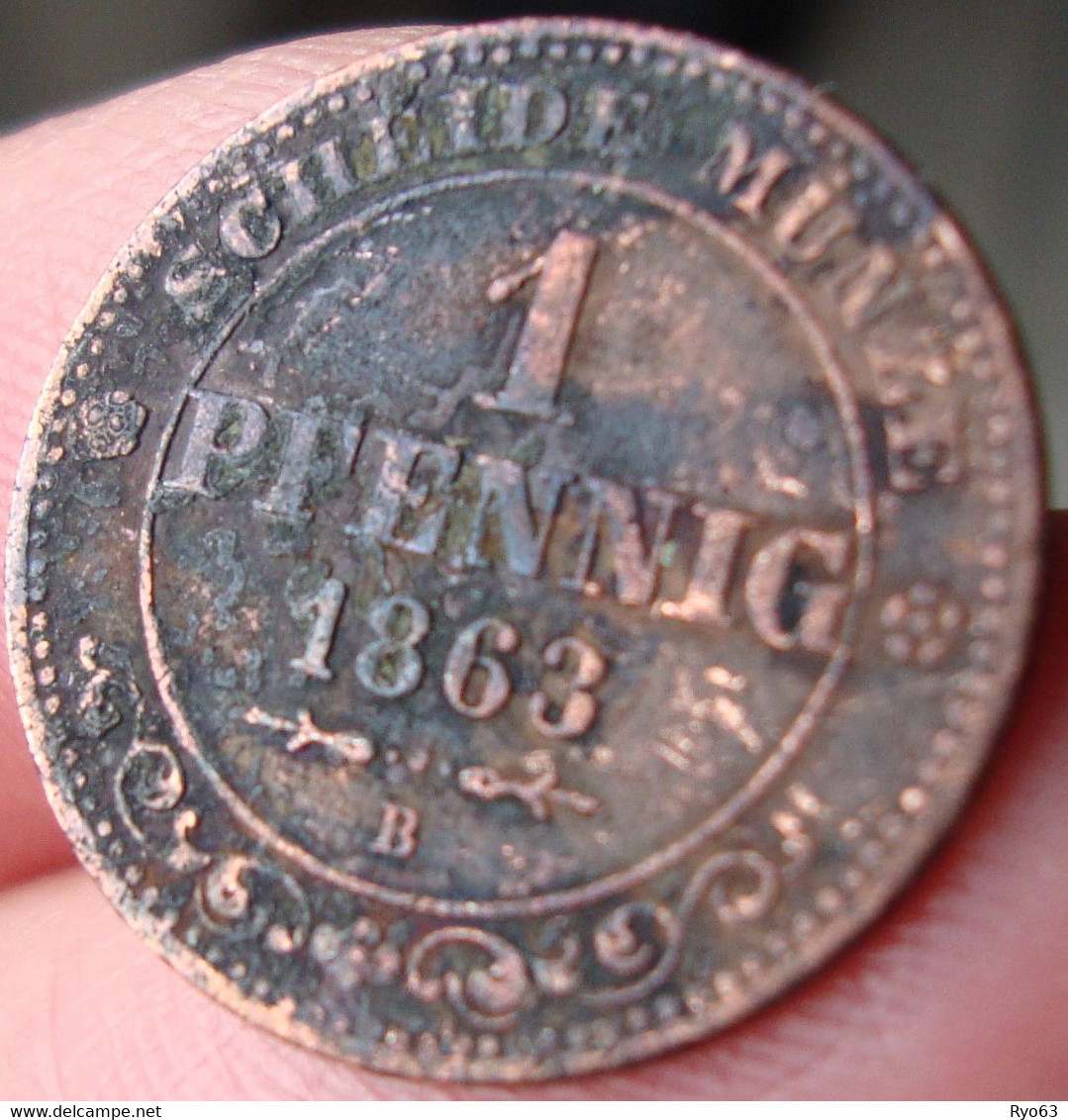 1 Pfennig 1863 B Johann - Taler & Doppeltaler