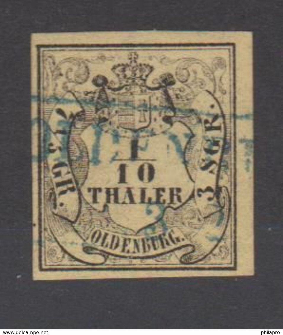 ALLEMAGNE  GERMANY  OLDENBOURG  1858  ARMOIRIES Yvert  N°4  Used  Réf  Q657 E - Oldenbourg