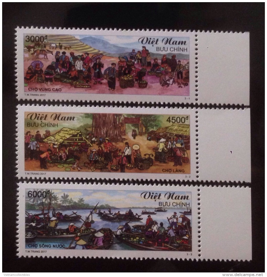 Vietnam Viet Nam MNH Perf Stamps 2017 : Vietnamese Markets In Highland, Village & Floating Market / Horse / Fruit - Viêt-Nam