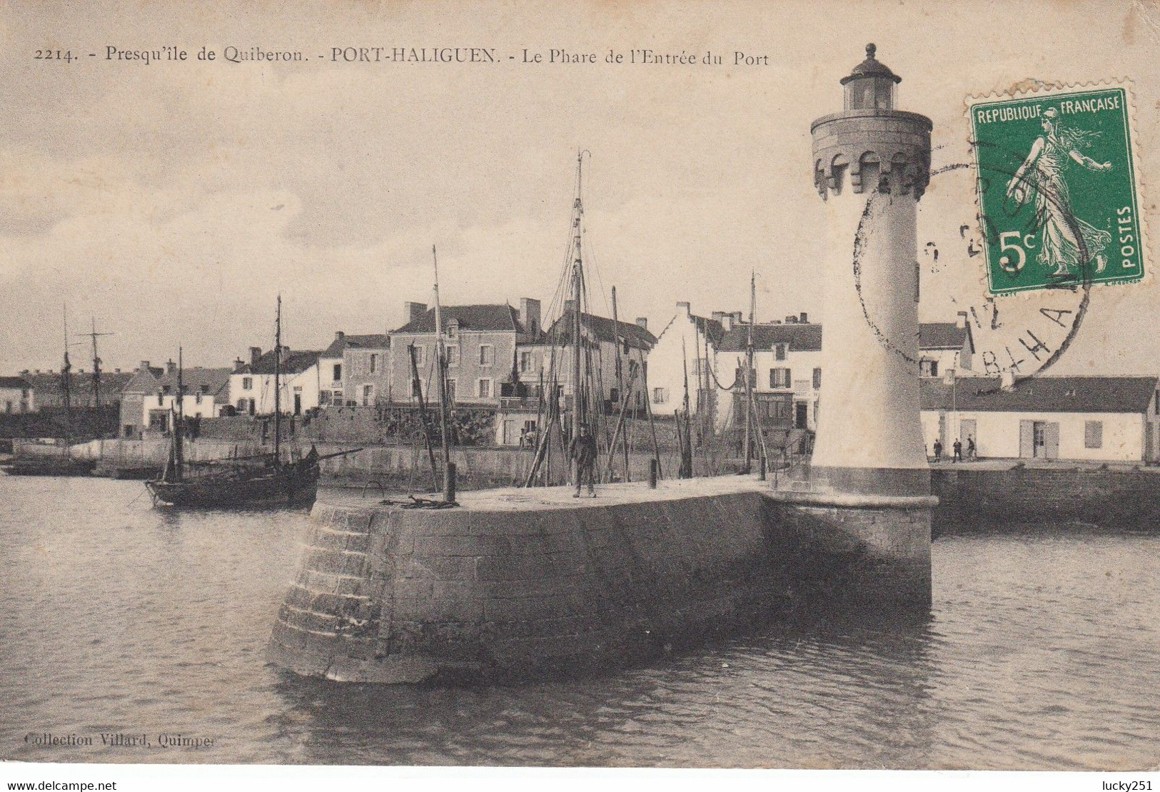 France - Phare - Port-Haligen - Le Phare De L'entrée Du Port - Circulée - Fari