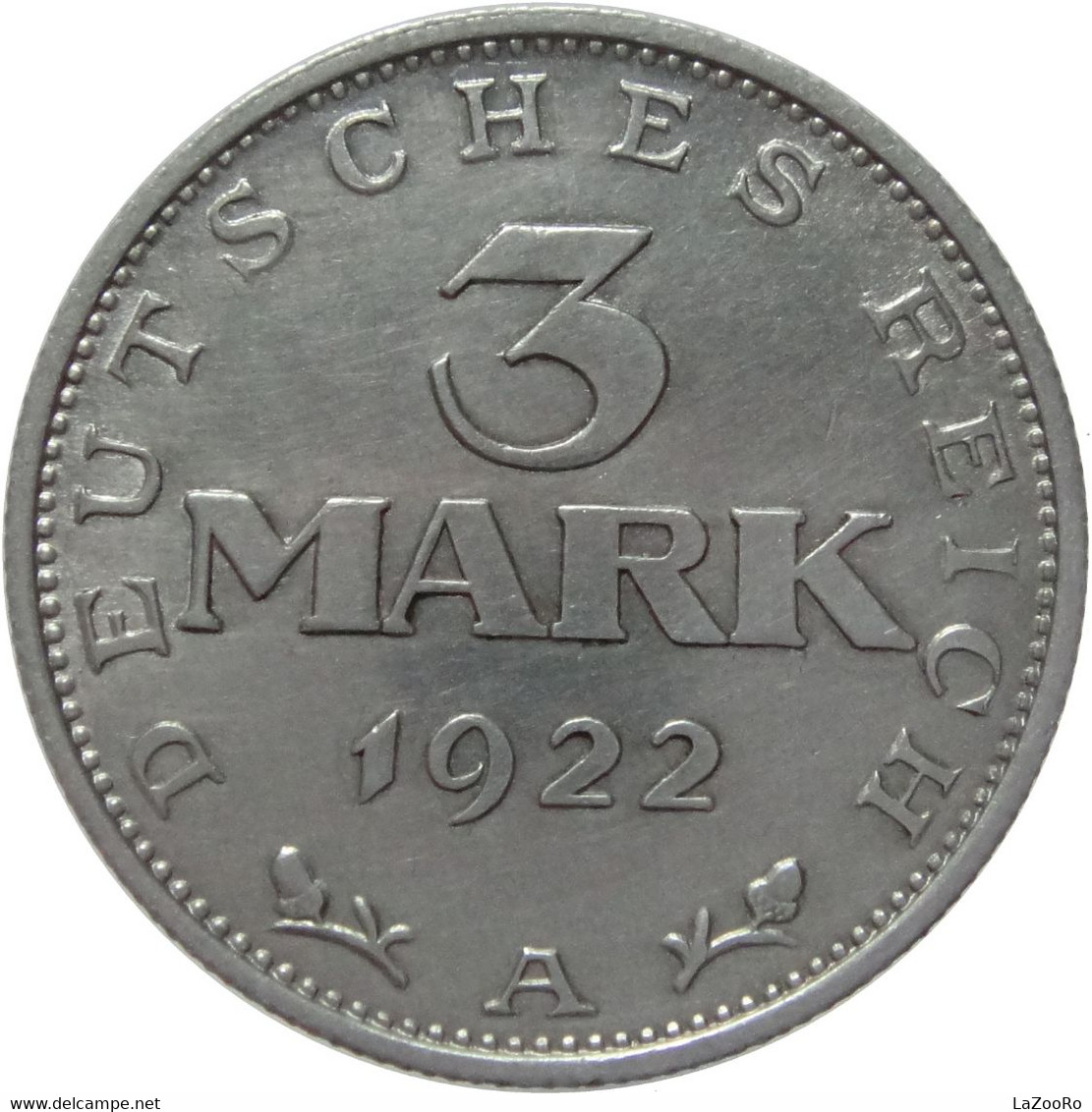 LaZooRo: Germany 3 Mark 1922 A XF / UNC - 3 Marcos & 3 Reichsmark