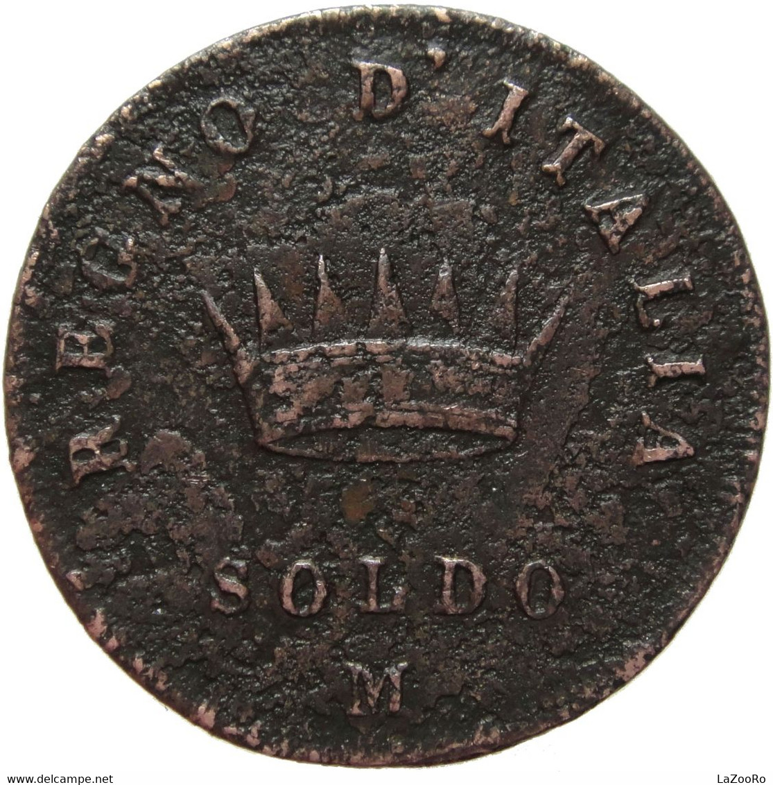 LaZooRo: Italy KINGDOM OF NAPOLEON 1 Soldo 1809 M VG - República Cisalpina / República Italiana