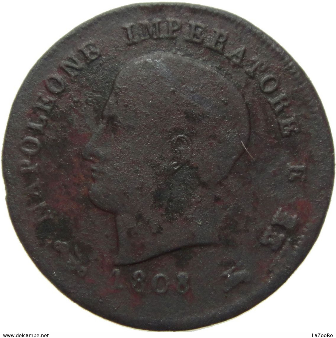 LaZooRo: Italy KINGDOM OF NAPOLEON 3 Centesimi 1808 V VG - Cisalpin Republic / Italian Republic