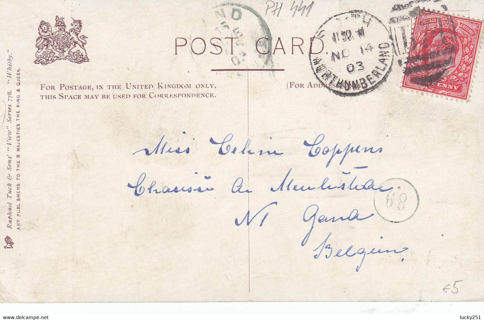 Royaume Uni - Phare - Whitby-  Le Phare  - Circulée 14/11/1903 - Lighthouses