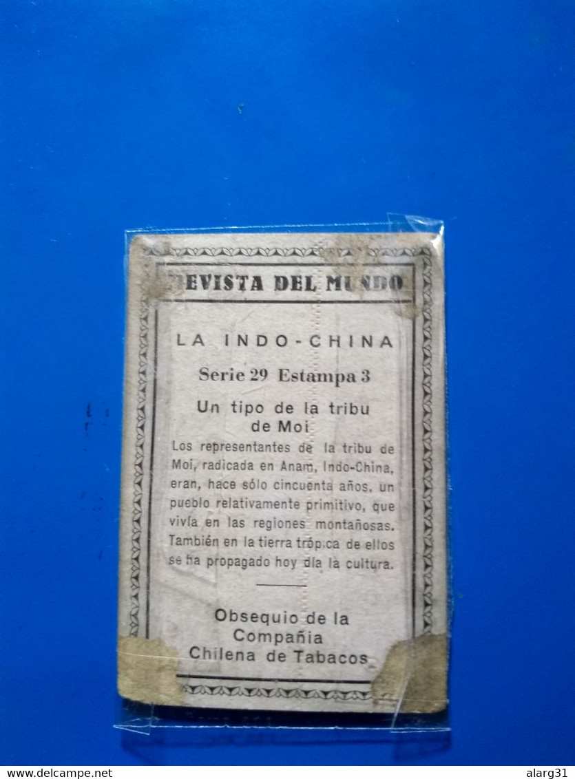 Annam.cromos(2) No Stamps.cig 43.cia Chilena De Tabaco.review Of World 1930.wife Of Mandarín &Moi Natives. - Autres & Non Classés