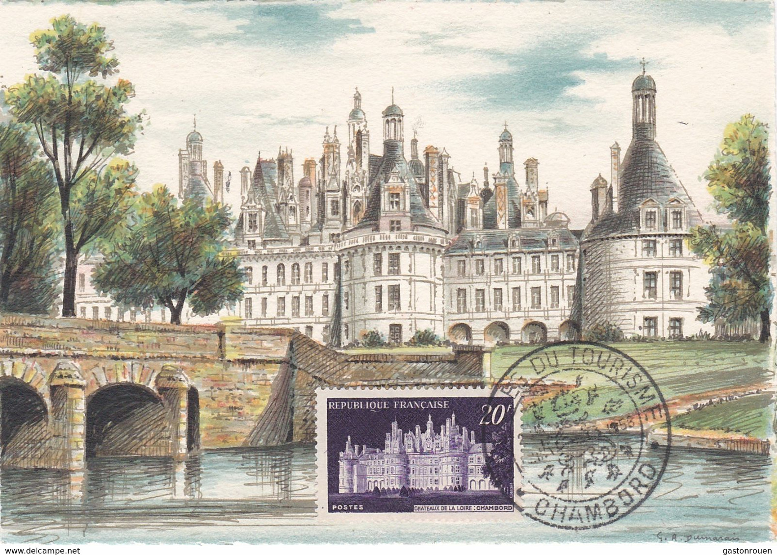 France Carte Maximum 924 Château Chambord - 1950-1959