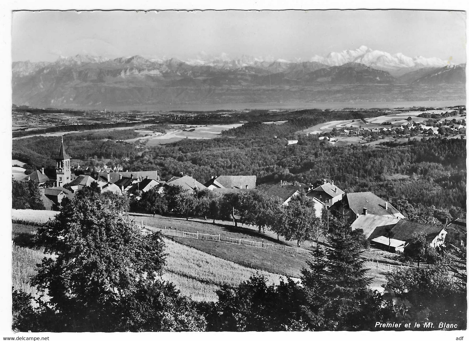 CPSM LE VILLAGE DE PREMIER ET LE MT MONT BLANC, CANTON DE VAUD, SUISSE - Premier