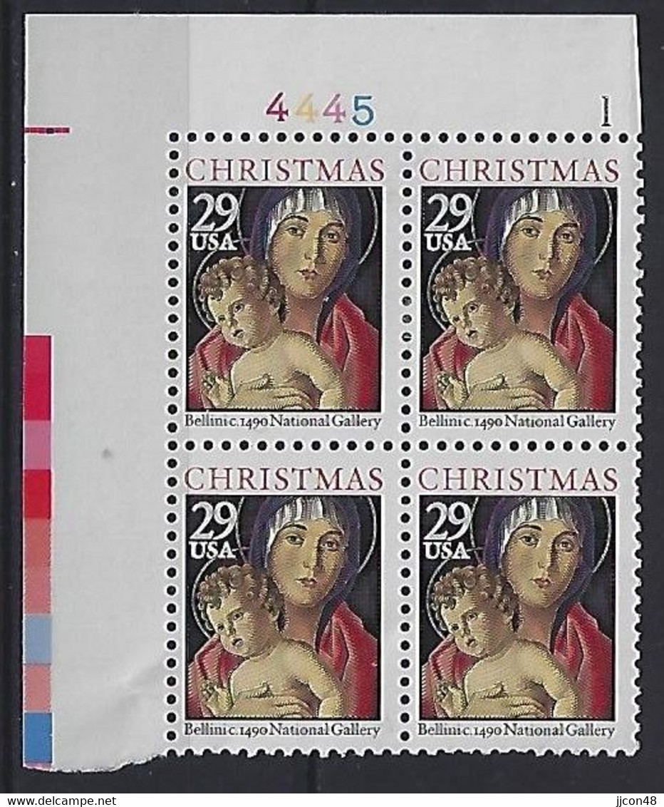 USA  1992  Christmas  (*) Mi.2328  A  (Pl. Nr. 4445) - Plattennummern