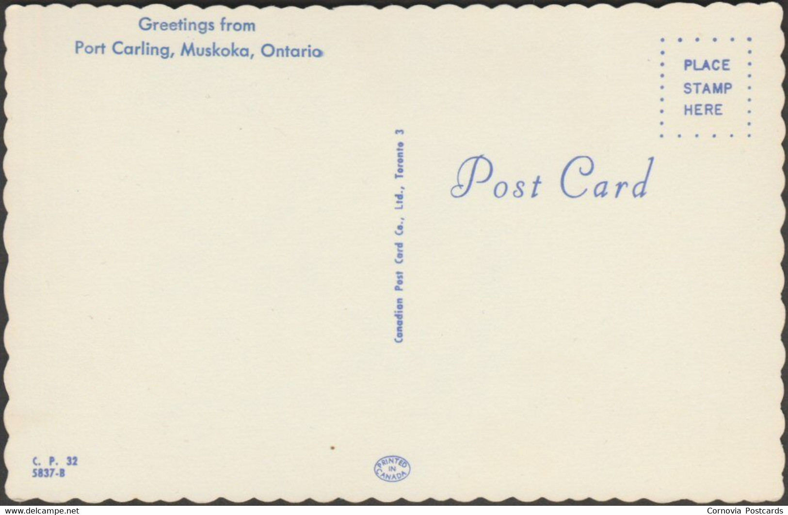 Port Carling, Muskoka, Ontario, C.1960s - Canadian Post Card Co Postcard - Muskoka