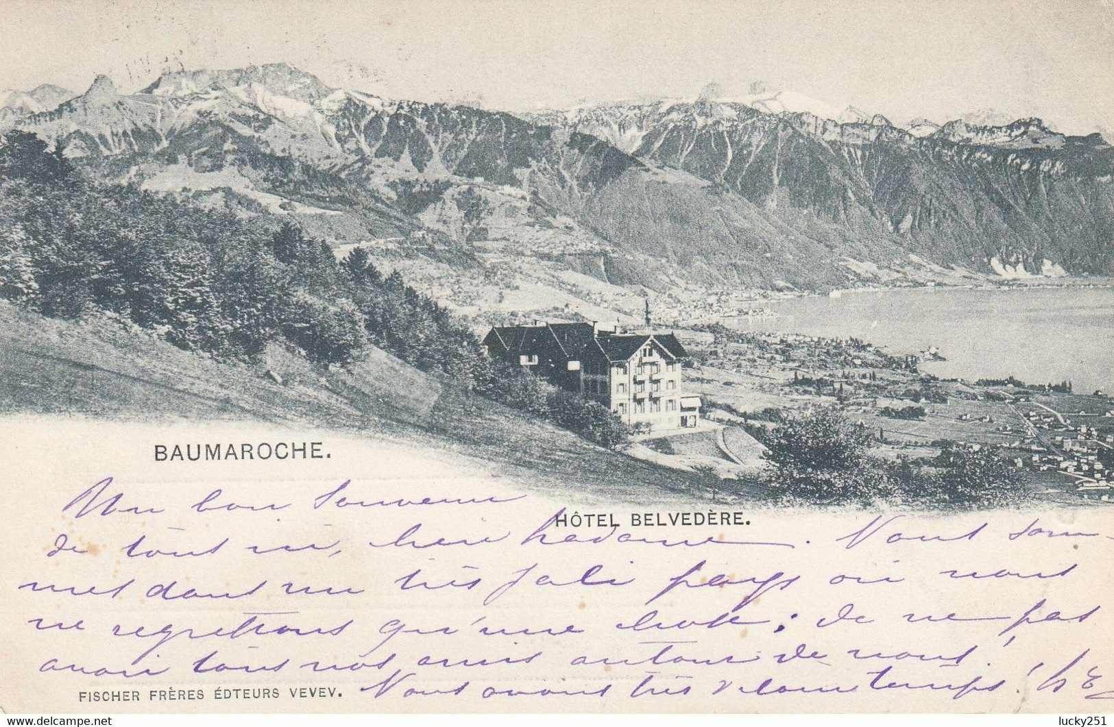 Suisse - Hôtel - Baumaroche - Hôtel Belvedère - Circulée 26/07/1901 - Roche