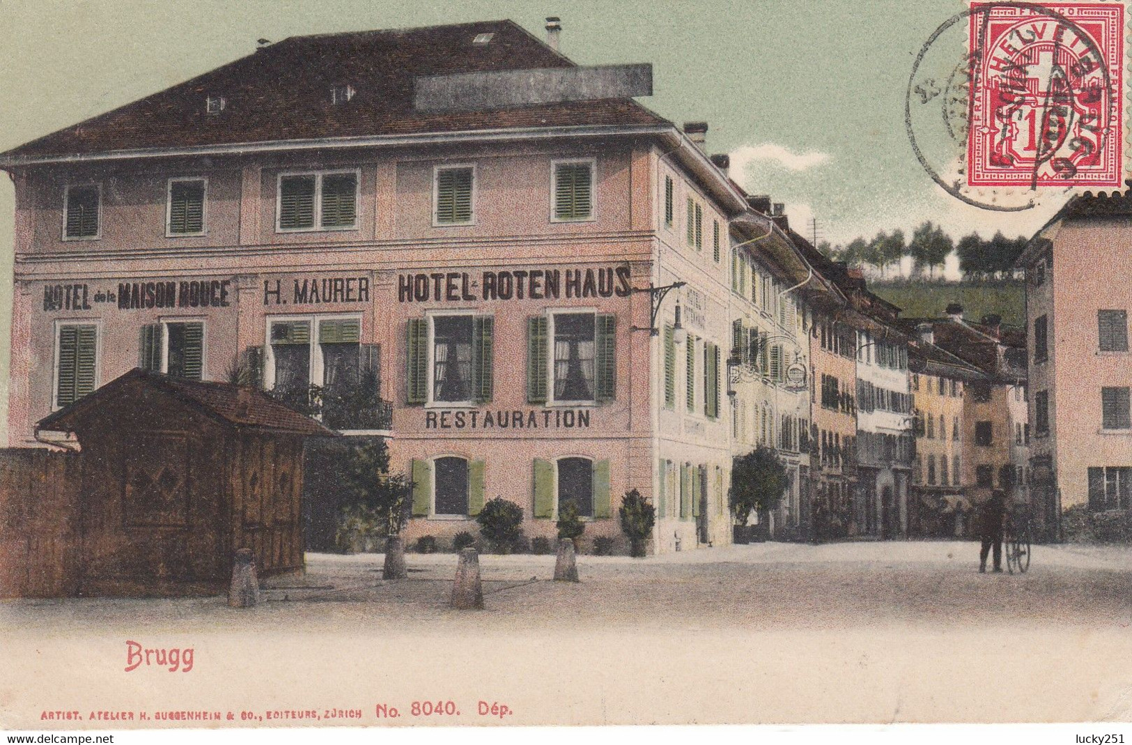 Suisse - Hôtel - Brugg - Hôtel Rotenhaus - Circulée 27/12/1905 - Brugg