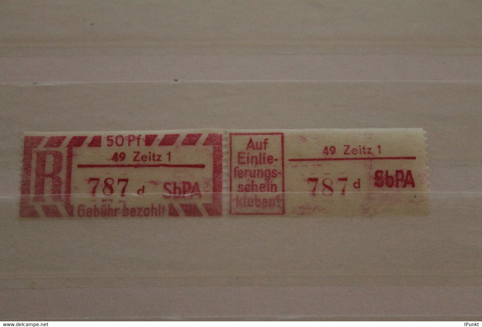 Einschreibe-Gebührenzettel, Einschreibemarken 1968; 2C; D, 49 Zeitz 1 ,**Z - Other & Unclassified