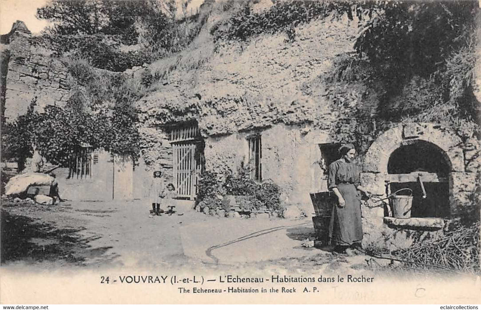 Vouvray         37       Habitations Troglodytes  L'Echeneau     N°  A.P 24     (voir Scan) - Vouvray