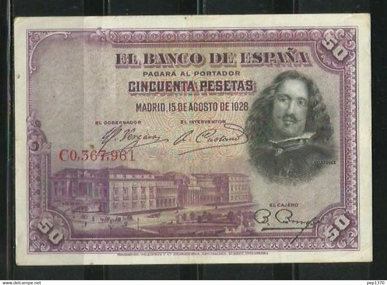 ESPAÑA - BILLETE DE 50 PESETAS DE 1928 - 50 Pesetas