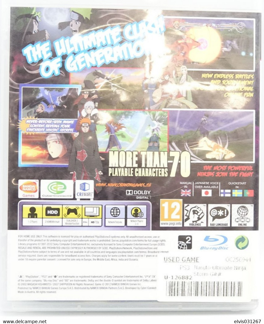 SONY PLAYSTATION THREE PS3 : NARUTO SHIPPUDEN ULTIMATE NINJA STORM GENERATIONS - BANDAI - PS3