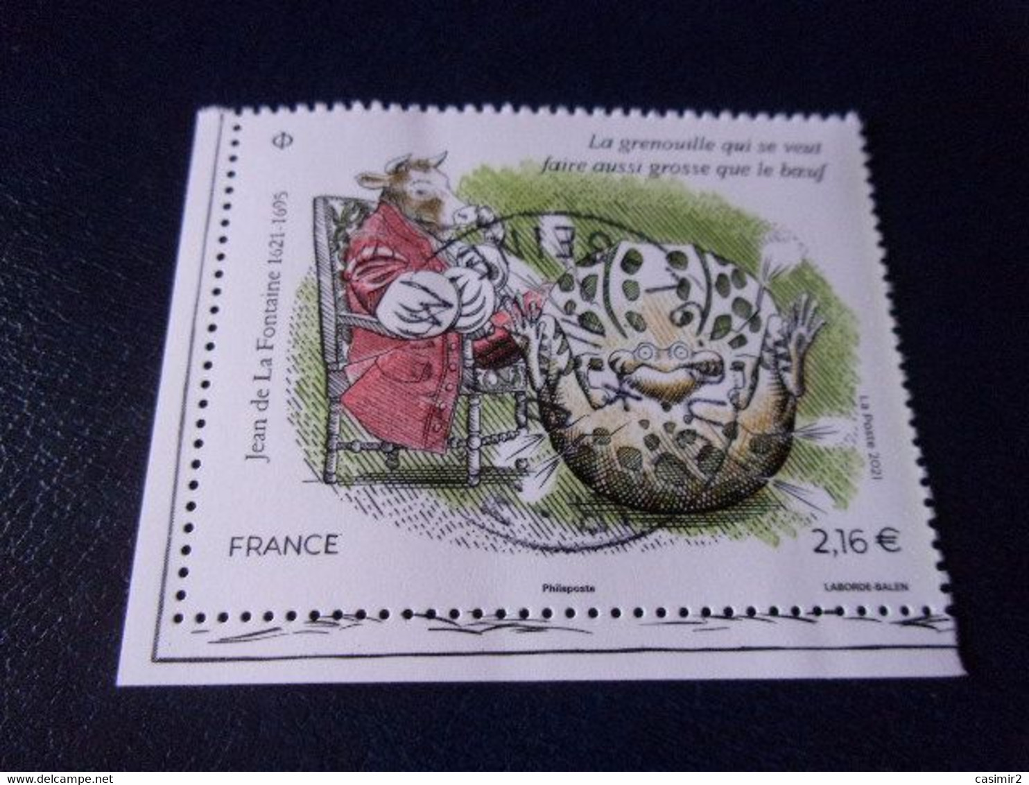 5509 OBLITERATION RONDE  SUR TIMBRE GOMME ORIGINE JEAN DE LA FONTAINE - Used Stamps