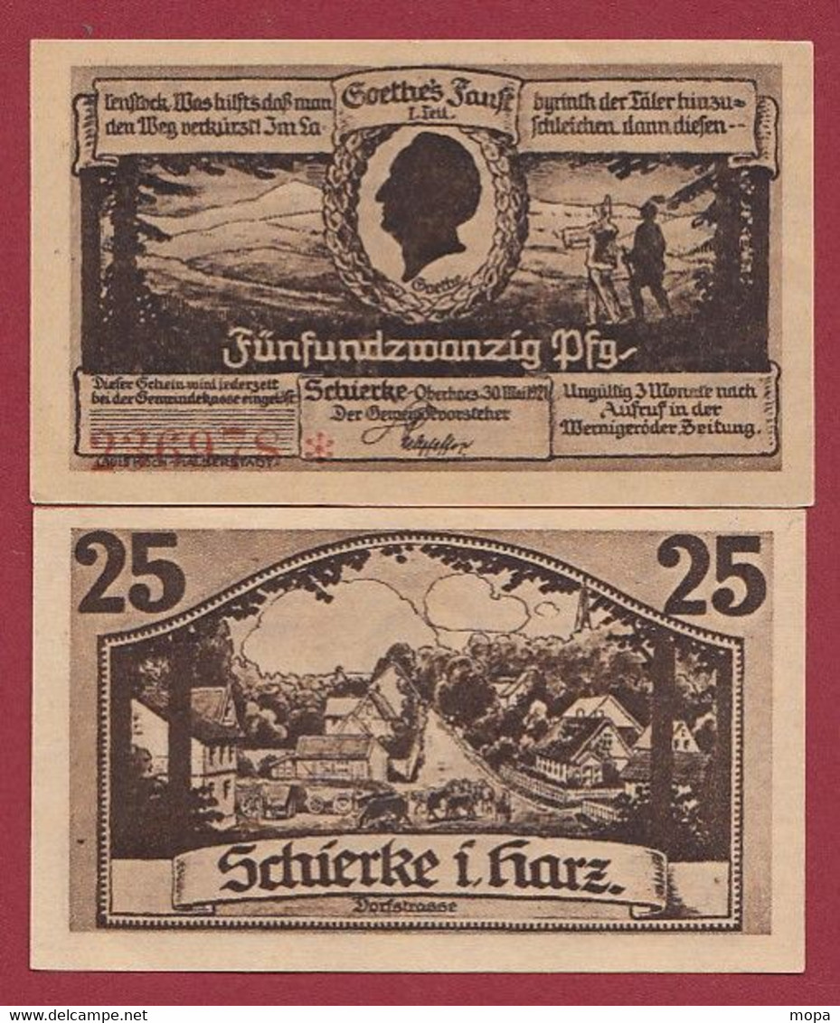 Allemagne 1 Notgeld  De 25 Pf Stadt  Schierke I Harz  Dans L 'état   Lot N °396 - Sammlungen