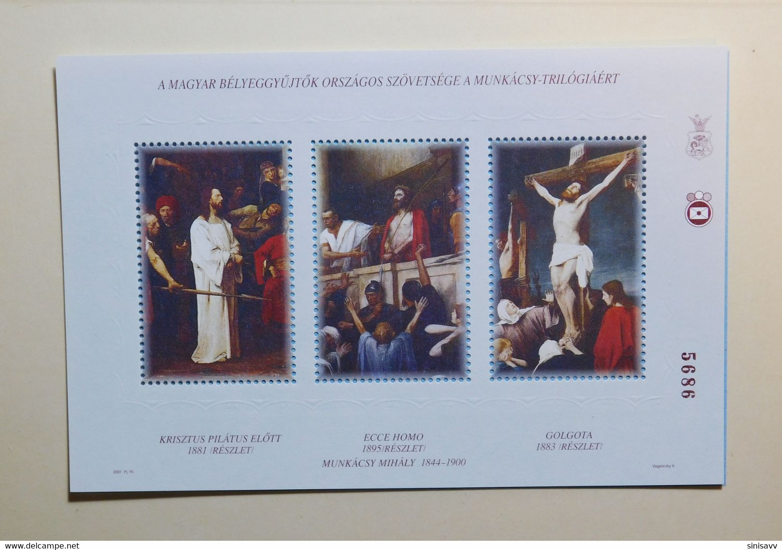 Hungary - 2001 - Munkacsy - Jesus Trilogy 1 - Memorial Commemorative Sheet - MNH - Herdenkingsblaadjes