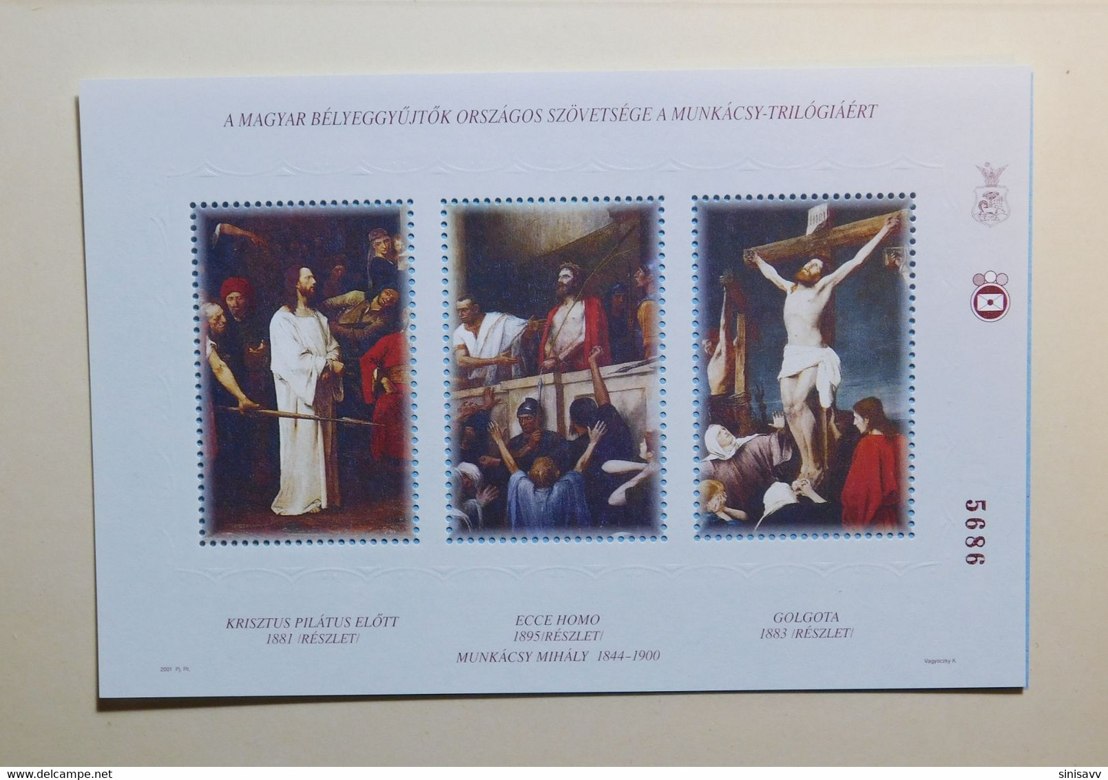 Hungary - 2001 - Munkacsy - Jesus Trilogy 1 - Memorial Commemorative Sheet - MNH - Hojas Conmemorativas