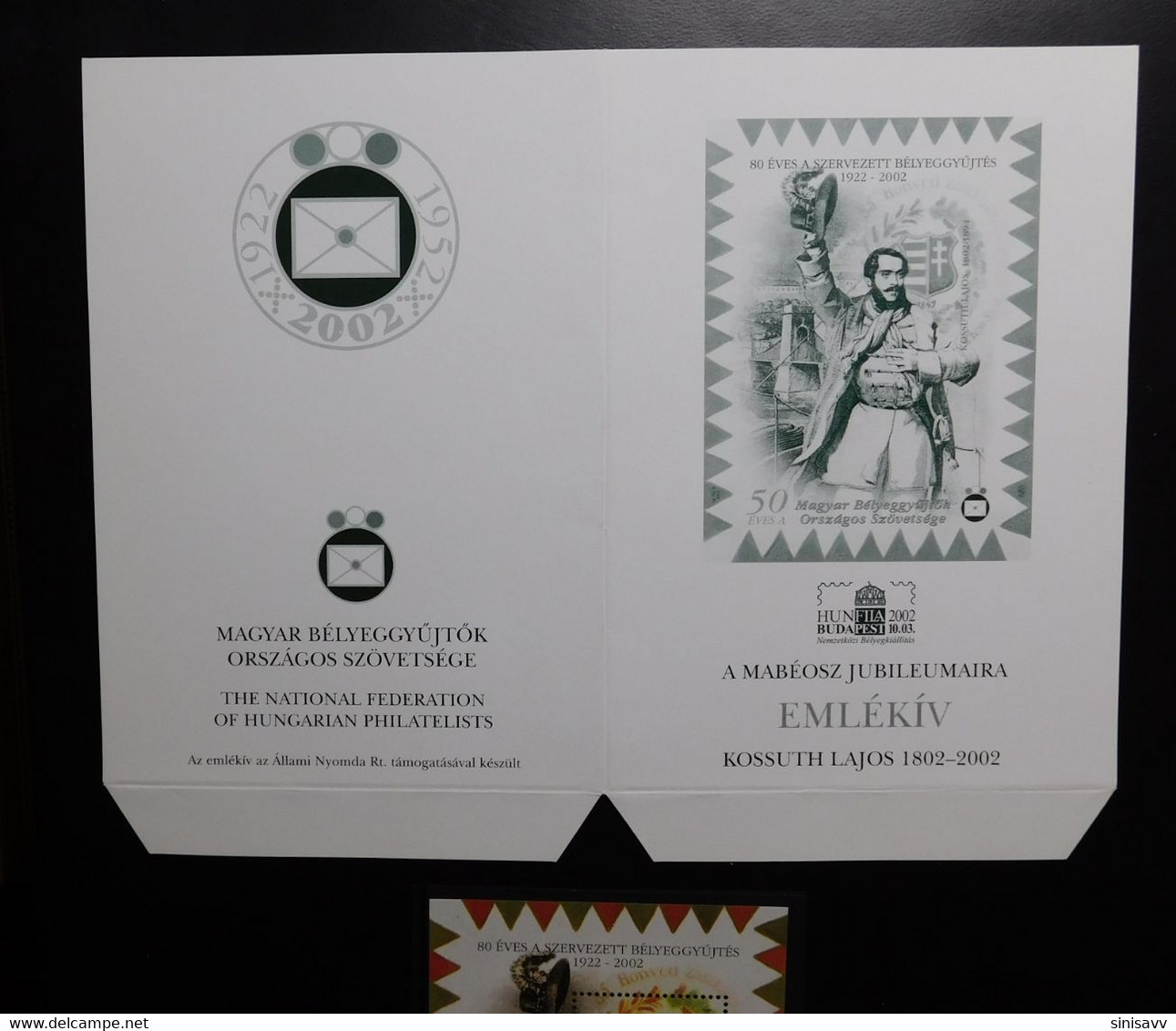 Hungary - 2002 - Lajos Kossuth - Commemorative Sheet - MNH - Foglietto Ricordo